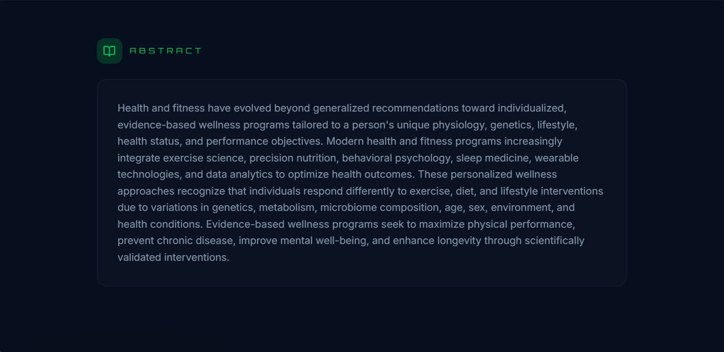 Health and Fitness abstract screen