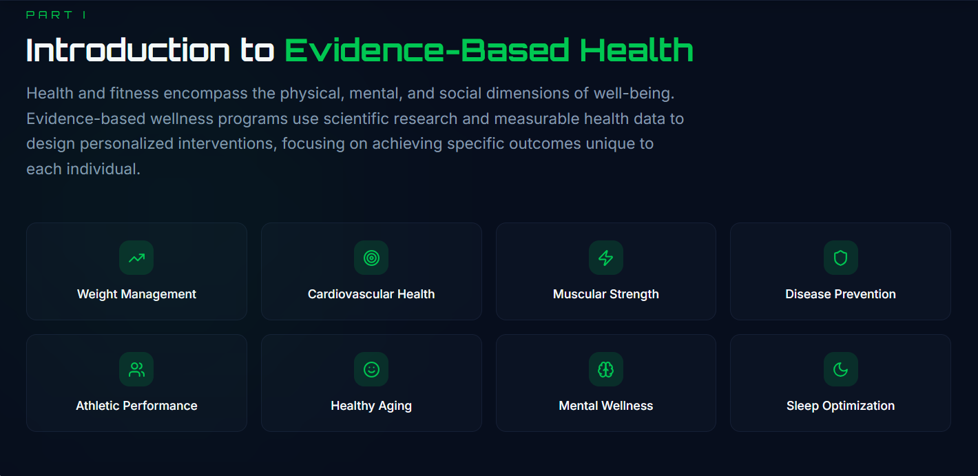 Introduction to evidence-based health screen