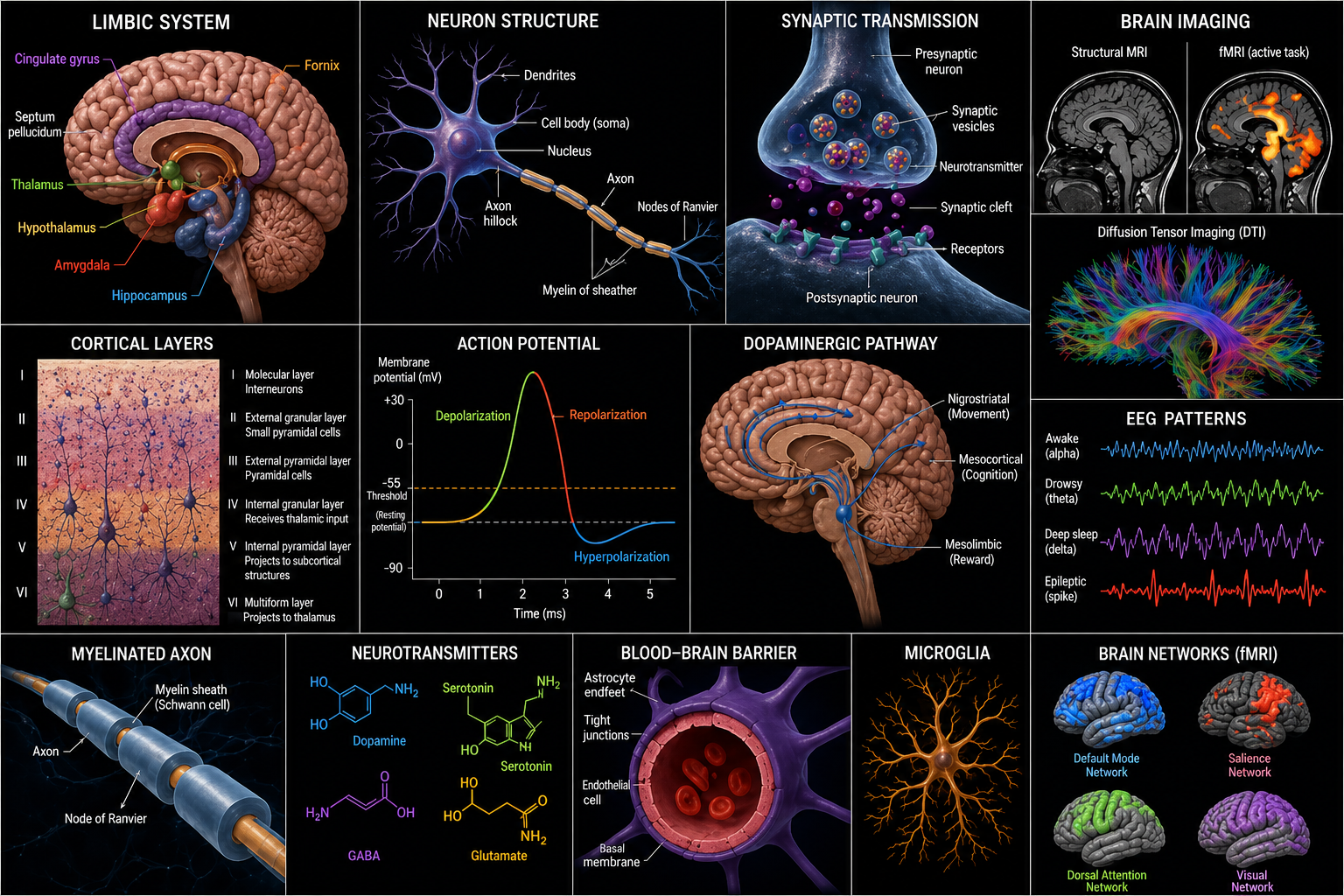 Brain regions neuroscience overview