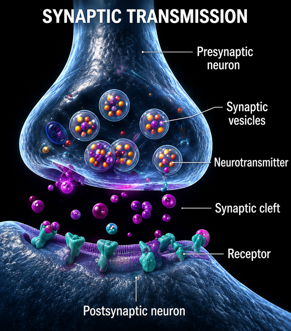 Synaptic transmission diagram
